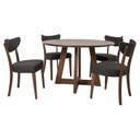 Ruokailuryhmä ADELE pöytä + 4 tuolia, pyökkirunko, kangasverhoilu, tummanharmaa