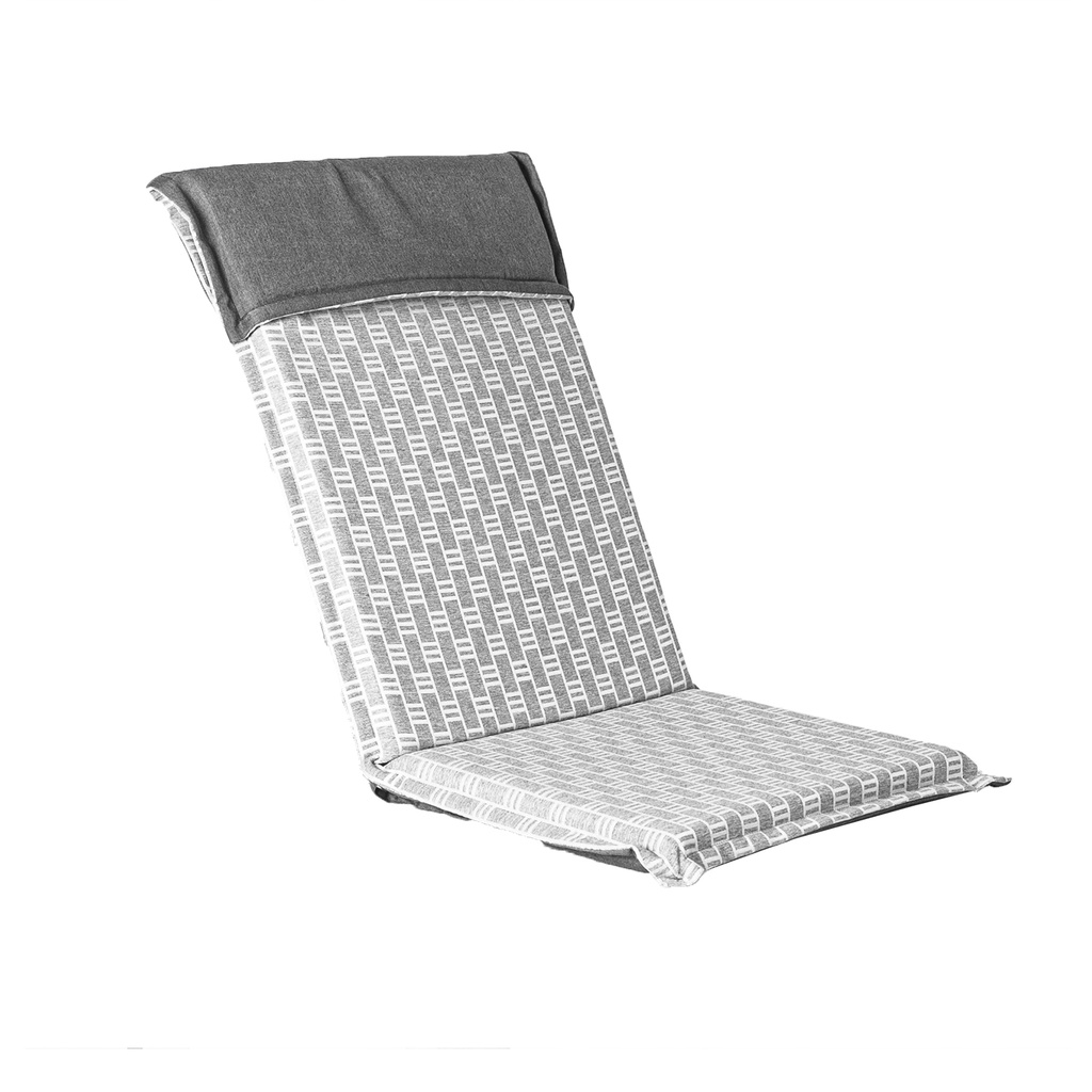 Istuin-/selkänojapehmuste FLORIDA 48x115x6cm polyesteria, ruutukuosi, harmaa