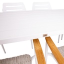 Ruokailuryhmä WALES puutarhaan  pöytä + 4 tuolia, valkoinen/vaaleanharmaa