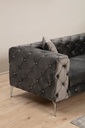 Chic Home Como sohva 3-paikkainen, kangasverhoilu, metallijalat, grafiitti