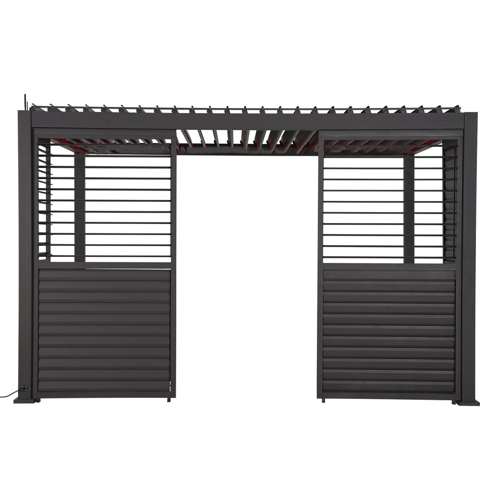 Adjustable louvers wall for gazebo MIRADOR-111 3m, dark grey