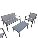 Puutarharyhmä CYPRESS pöytä, penkki + 2 tuolia, vaaleanharmaa/grafiitti