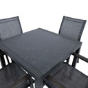 Puutarharyhmä DELGADO pöytä + 4 nojatuolia, grafiitti