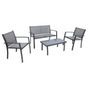 Puutarharyhmä CYPRESS pöytä, penkki + 2 nojatuolia, harmaa/grafiitti