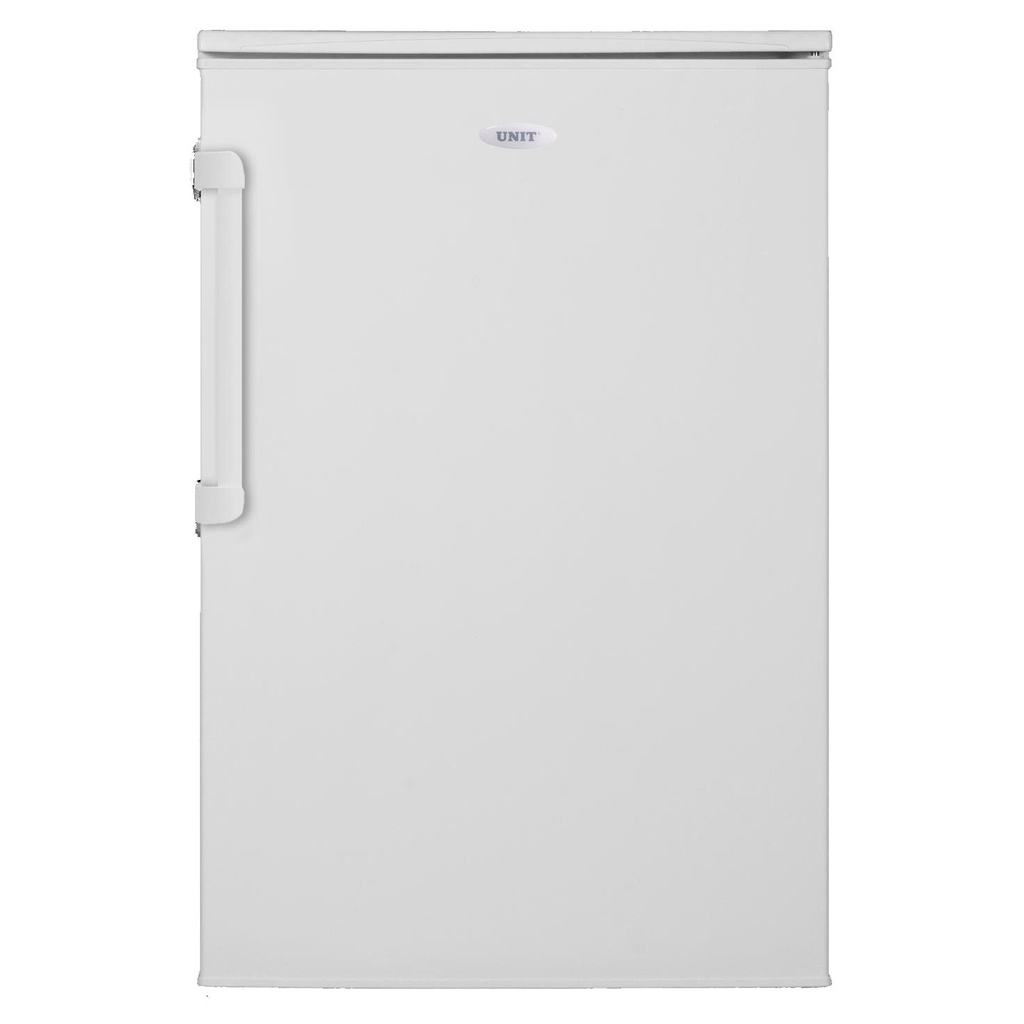 Unit URF-121 Jääkaappi 85/55cm pakastelokerolla, metallikahva, valkoinen