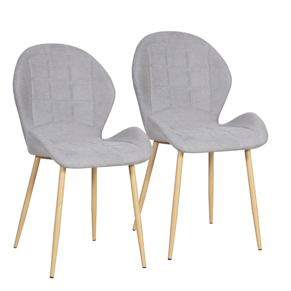 Tuoli PRESLY 2kpl, kangasverhoilu, tammijalat, harmaa