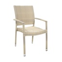 Puutarhatuoli WICKER käsinojilla, alurunko polyrottingilla, beige