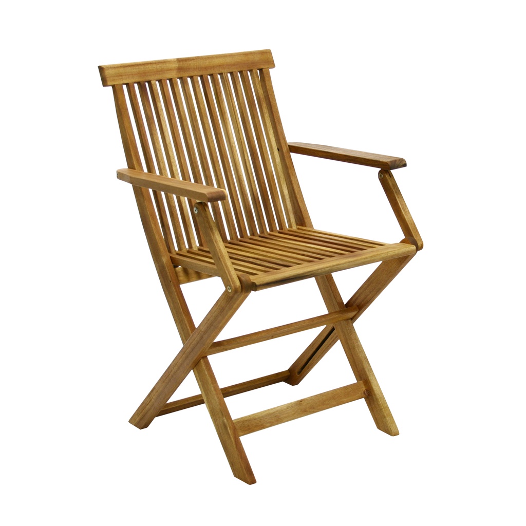 Puutarhatuoli FINLAY käsinojilla, akaasiarunko, taitettava, vaaleanruskea