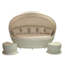 Sohva MUSE katoksella ja 2 rahilla, alurunko polyrottingilla, luonnonvalkoinen