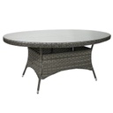 Puutarhapöytä GENEVA ovaali 180x120xK77cm, alurunko polyrottingilla, pöytälevy lasia, harmaa