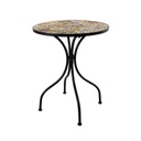 Pöytä MOROCCO pyöreä 60cm, metallirunko, mosaiikkilevy, musta