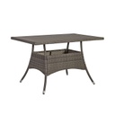 Puutarhapöytä PALOMA 120x74xK72cm, teräsrunko polyrottingilla, harmaa/ruskea