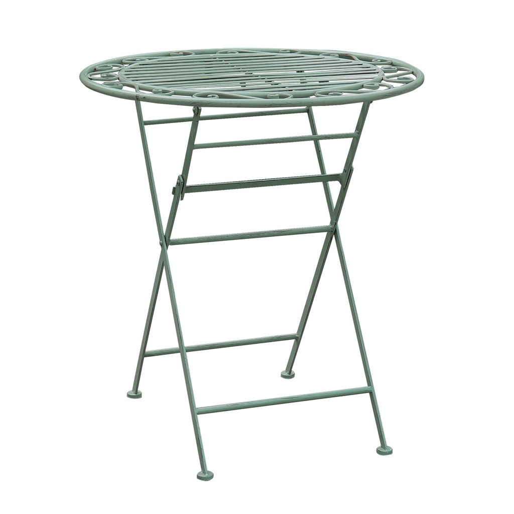 Pöytä MINT pyöreä 70cm, takorautarunko, kokoontaitettava, vihreä