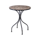 Pöytä MOSAIC pyöreä 60cm, metallirunko, mosaiikkilevy, musta/kupari