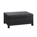 Sohvapöytä SEVILLA 102x50.5xK43.5cm, alurunko polyrottingilla, lasikansi, musta