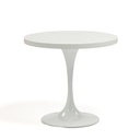 Pöytä BOLGHERI pyöreä 80cm, valurautajalka, alumiinikansi, valkoinen
