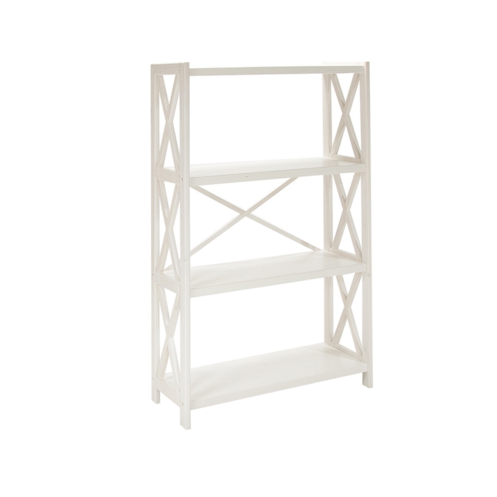 Hyllykkö ALEX mäntyrunko, 4 tasoa, valkoinen