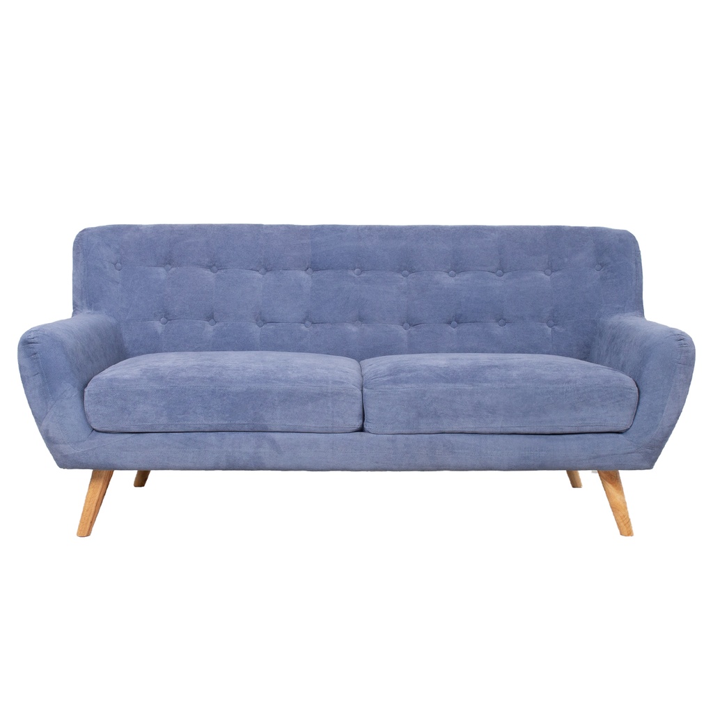 Sohva RIHANNA 3-paikkainen, puurunko, kangasverhoilu, sininen
