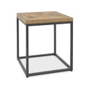 Sivupöytä INDUS 45x45xK50cm, metallirunko, mosaiikkiviilutettu, ruskea/harmaa