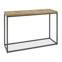 Sivupöytä INDUS 116x37xK77cm, metallirunko, mosaiikkiviilutettu, ruskea/harmaa