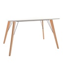 Ruokapöytä HELENA WHITE 120x80xK75cm, tammirunko, viilutettu, valkoinen/ruskea