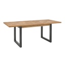 Ruokapöytä INDUS 190/240x100xK76,5cm, metallijalat, mosaiikkiviilutettu, jatkettava, ruskea/harmaa