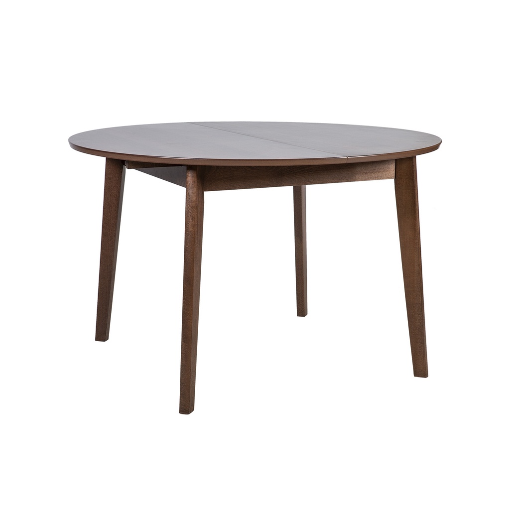 Ruokapöytä ADELE pyöreä 120cm, viilutettu pyökkirunko, jatkettava, tummanruskea