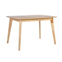Ruokapöytä JONNA 120/160x80xK76cm, kumipuurunko, jatkettava, viilutettu, ruskea/musta