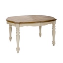 Ruokapöytä LILY 137/182x106.5xK76cm, kumipuurunko, jatkettava, viilutettu, ruskea/valkoinen