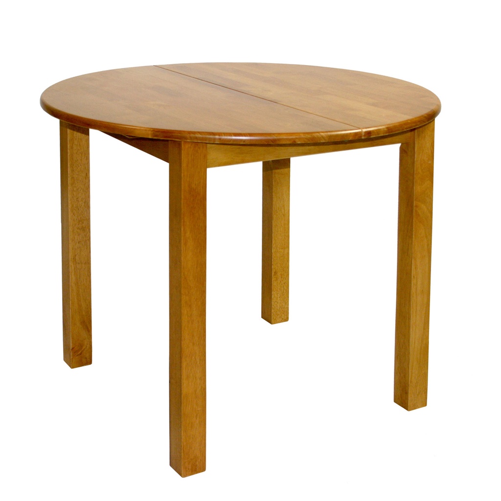 Ruokapöytä MIX &amp; MATCH, pyöreä 90cm, kumipuurunko, jatkettava, vaaleanruskea