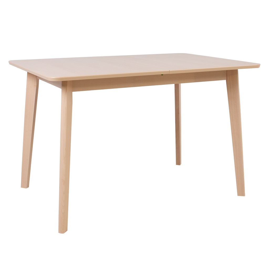Ruokapöytä ADORA 120/150x80xK75cm, pyökkiä, viilutettu, jatkettava, vaaleanruskea/valkoinen
