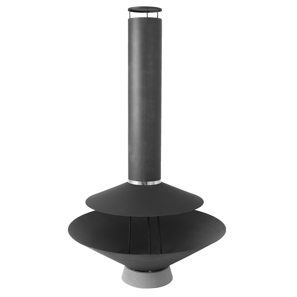 Ulkotulisija WARM SEEKER, mustaksi maalattua metallia, halkaisija 90 cm, korkeus 154 cm