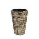 Kukkaruukunsuoja WICKER H28xK40cm pyöreä, polyrottinkia, beige/oliivi