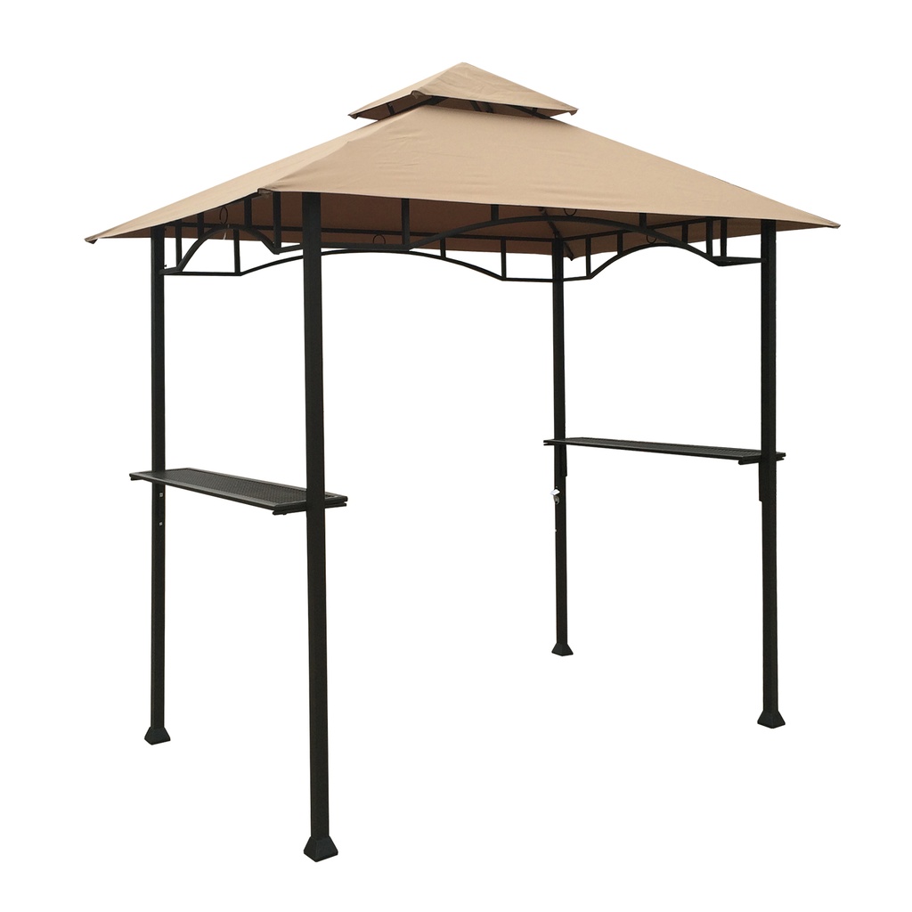 Paviljonki BBQ 4x1,5m, beige/tummanruskea
