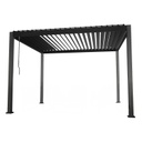 Puutarhakatos MIRADOR 3x4xK2.5m, alurunko, avattavat säleet, tummanharmaa