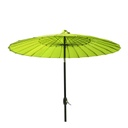 Aurinkovarjo SHANGHAI 2,13m, musta alurunko, vihreä varjokangas, veivillä avattava