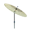Aurinkovarjo SHANGHAI 2,13m, musta alurunko, beige varjokangas, veivillä avattava
