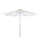 Aurinkovarjo BAHAMA H2.7m polyesteria, alujalka, kammella, valkoinen