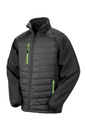 Result Unisex Compass topattu softshell-takki, musta/lime M