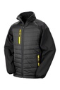 Result Unisex Compass topattu softshell-takki, musta/keltainen XS