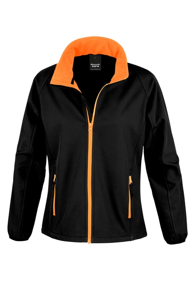 Result Naisten Core softshell-takki, musta/oranssi XL