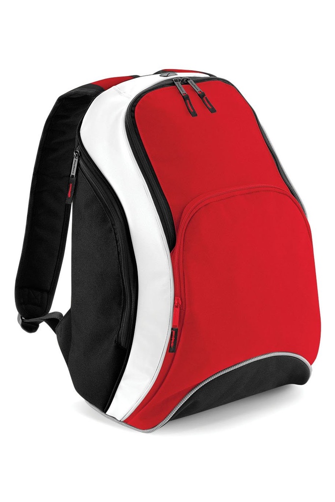 Bagbase Teamwear Reppu mediataskulla, punainen/valkoinen/musta 21L