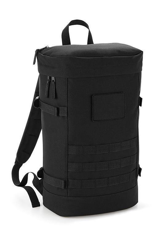 Bagbase Molle Utility Reppu velcro-panelilla, musta 21L