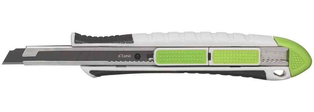 Luna Tools Katkoteräveitsi ABS-runko L9mm, Push Lock, teränpalautus