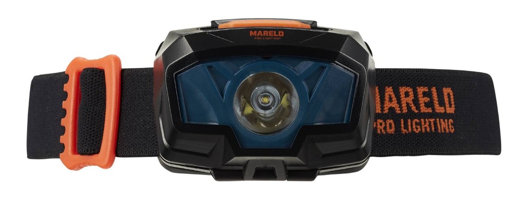 Mareld Gleam 200 Otsalamppu, paristokäyttö IP64, musta/oranssi