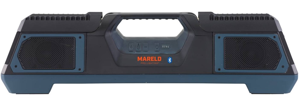 Mareld Sparkle 4000RE Akkutyövalaisin BT-kaiuttimilla, ladattava IP65, musta/petrooli