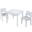 Lastenpöytä + 2 tuolia, valkoinen