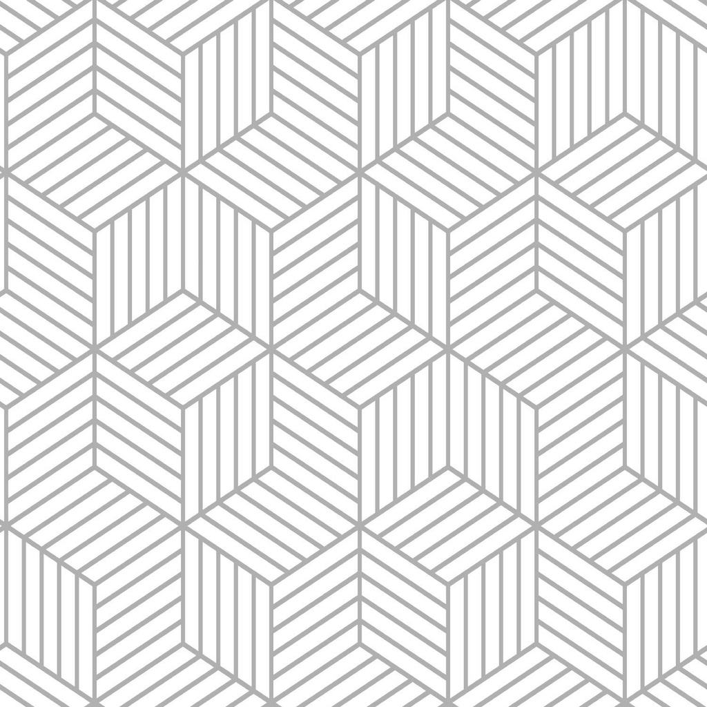RoomMates Liimaa &amp; Irrota -tarratapetti Striped Hexagon White/Grey