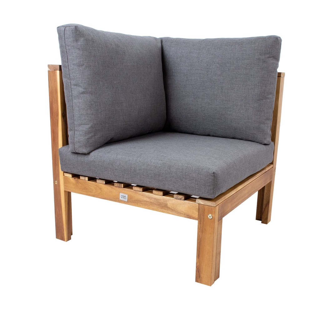 Moduulisohva FINLAY Puutarhaan, 71x71xK70cm kulma, akaasiarunko, tummanharmaa