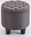 Chic Home Collection Säilytysrahi kangasverhoilulla Ø42cm, pyöreä, tummanharmaa
